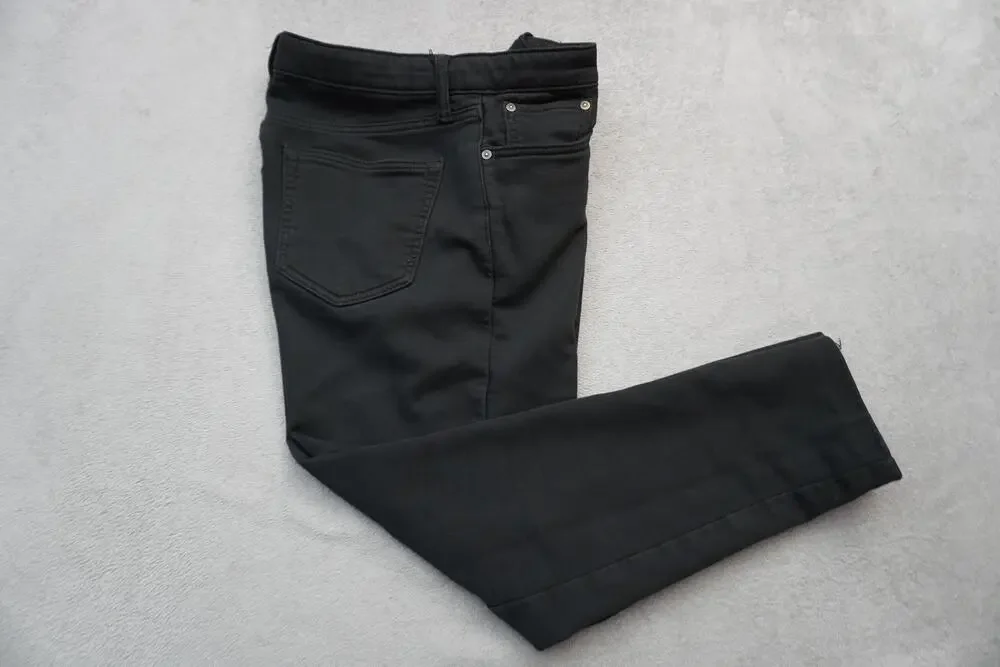 Uniqlo Jeans Mens 32x26 Black Slim Tapered Stretch Denim Drawstring Waist